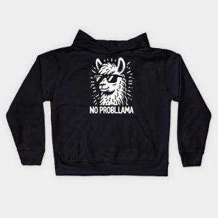 No Probllama Funny Llama Kids Hoodie